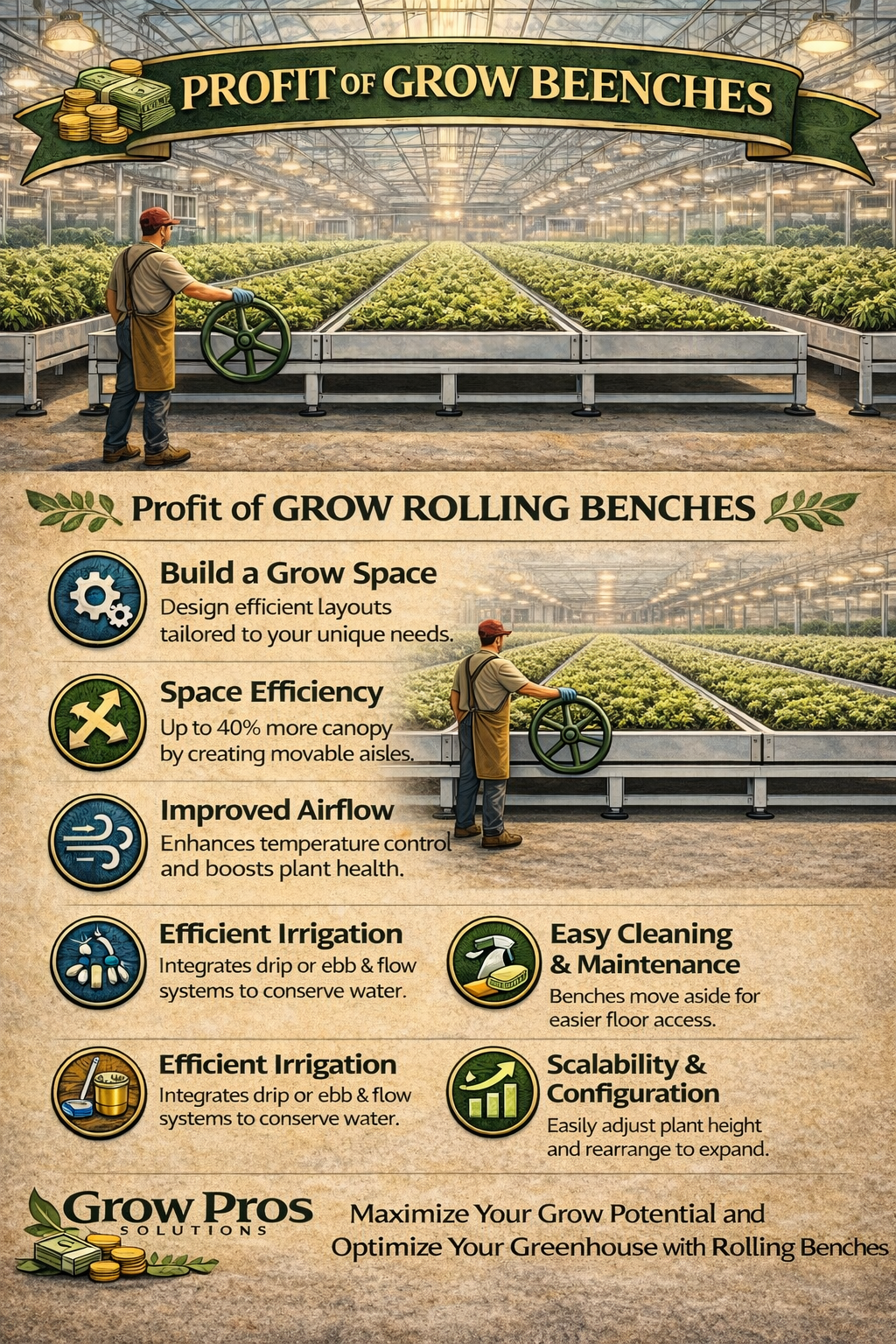 Profit of Rolling Benches for Commercial Growing Operations
